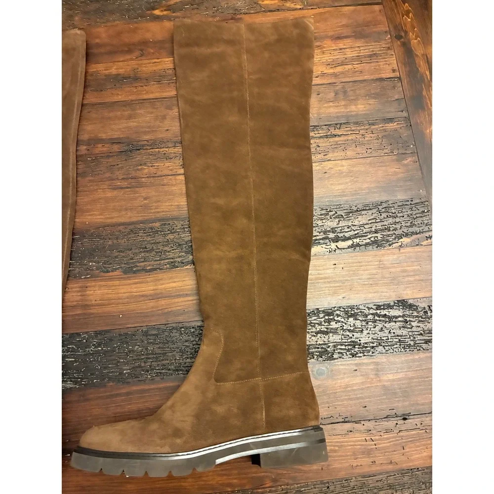 Stuart Weitzman Chicago Over The Knee Boots Espresso Suede Women's 9 NWT Luxury